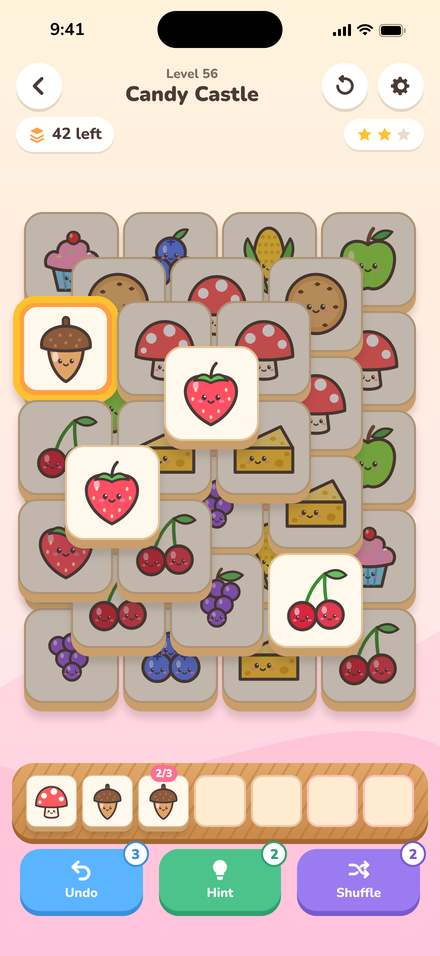 A hint highlighting a tile in a tall stack